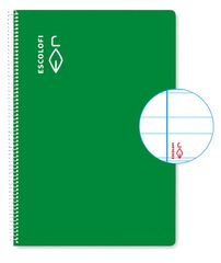 Llibreta espiral Escolofi A4 80 fulls montessori 3,5 marge verd