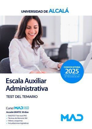 Escala Auxiliar Administrativa de la Universidad de Alcal&aacute;. Test del temario