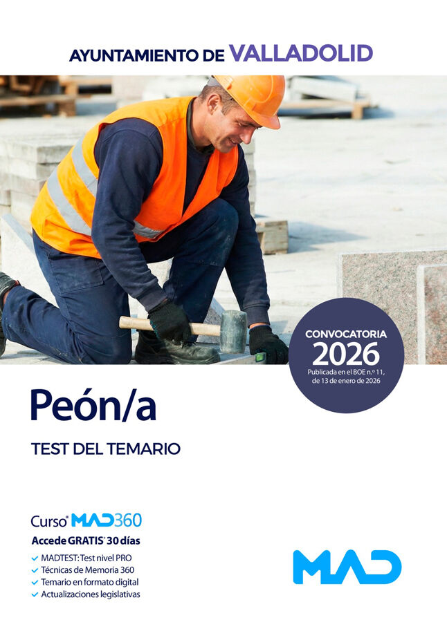 Pe&oacute;n/a del Ayuntamiento de Valladolid. Test del temario