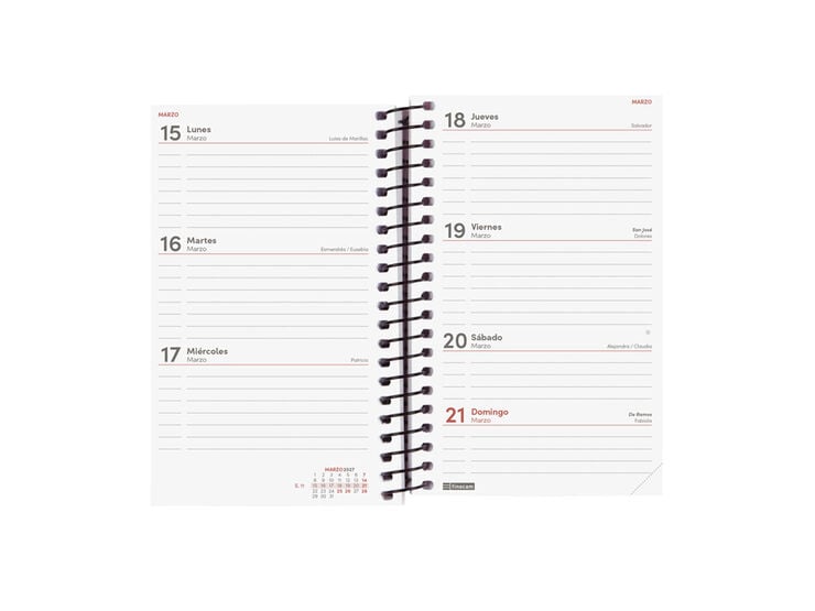 Agenda Finocam Opaque Setmana Vista Horitzontal 2027 Castell&agrave; Negre