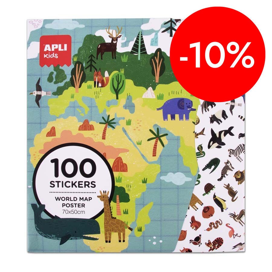 P&oacute;ster Mapamundi Adhesivos