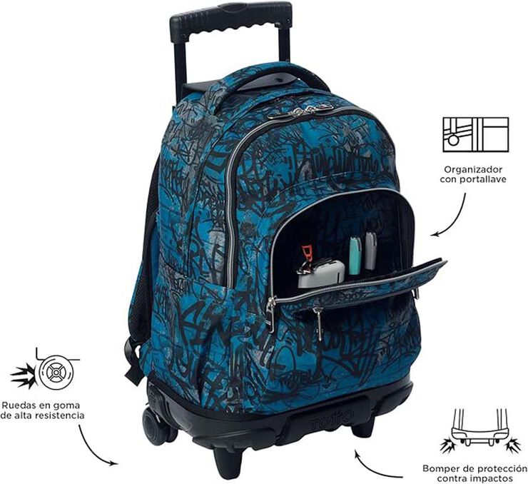 Mochila con ruedas Totto Renglones Urban Graph