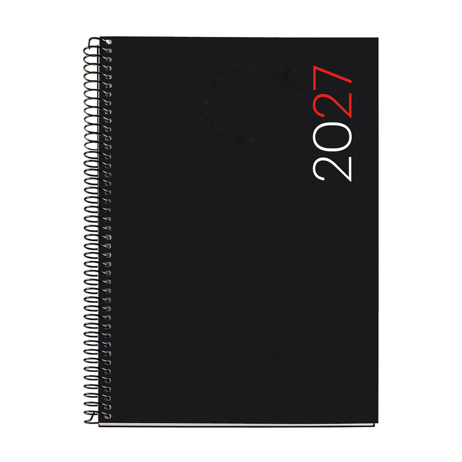 Agenda Miquelrius Especial Plus Setmana Vista Catal&agrave; City 2027 Negre