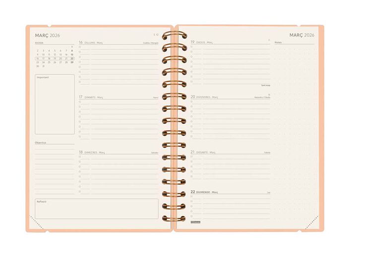 Agenda Finocam 16 meses Haiku E10 sem/vista cat 2025-26 coral