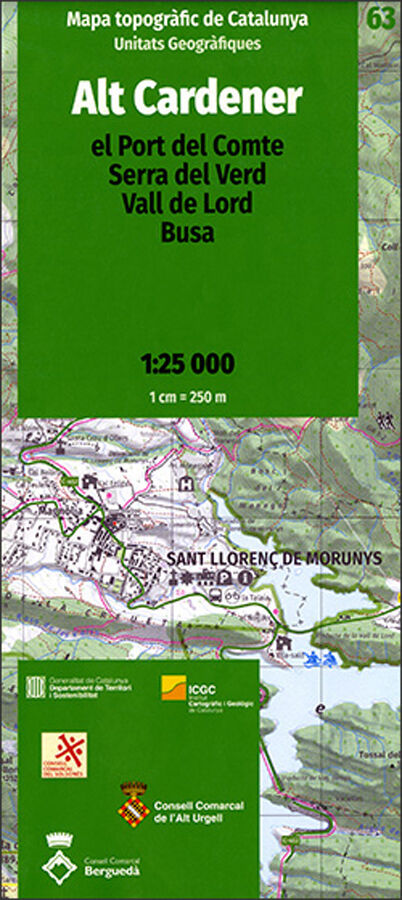 Mapa topogr&agrave;fic de Catalunya 1:25 000. Unitats Geogr&agrave;fiques - 63 - Alt Cardener