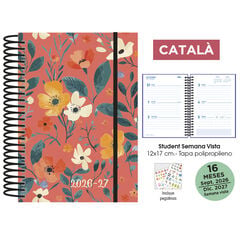 Agenda Paperblanks 16 Meses Espiral Semana/Vista Catal&aacute;n 2026-2027 Coral