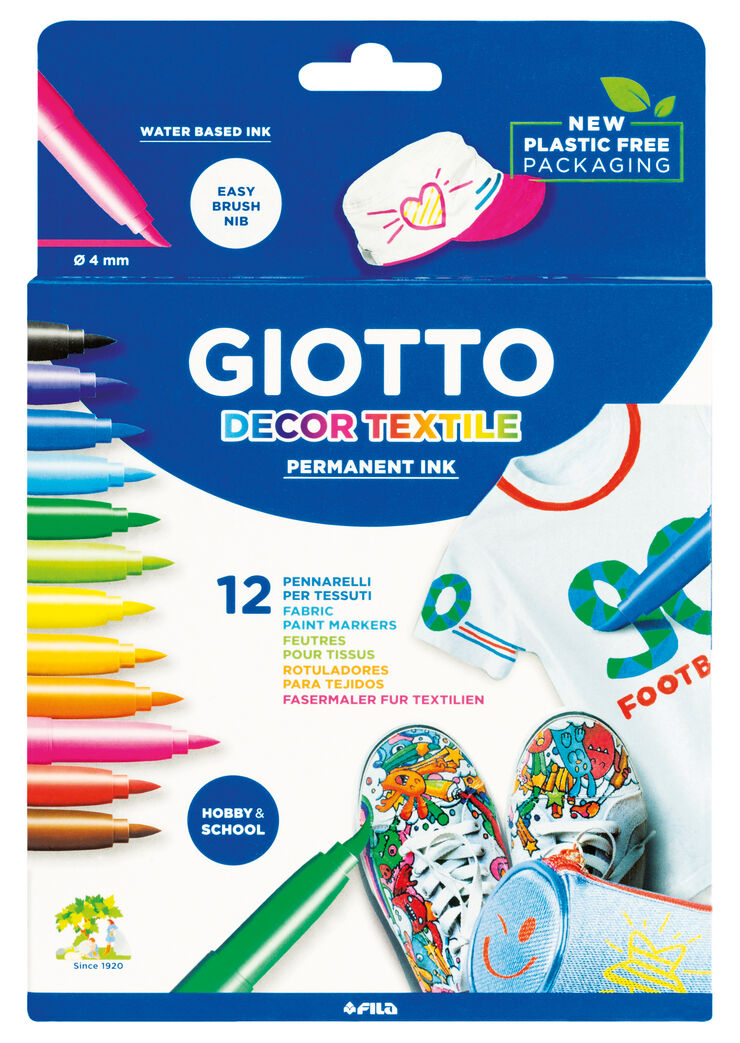Rotuladores Giotto Decor Textile 12 colores