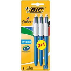 Bolígrafo Bic 4 colores 2+1 unidades