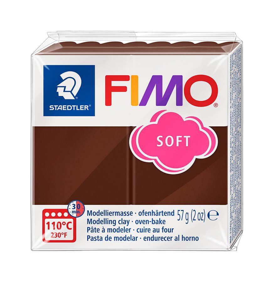 Pasta moldear Fimo Soft 57g marr&oacute;n oscuro