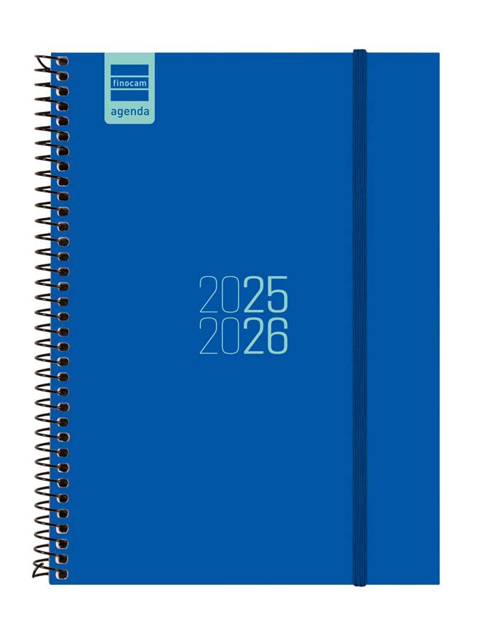 Agenda Finocam escolar espiral E10 sem/vista cat 2025-26 azul