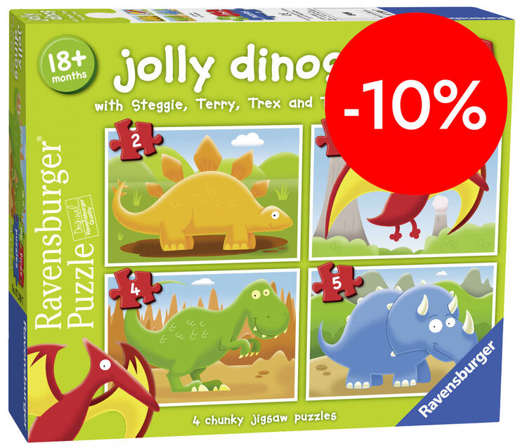 Puzle 2-3-4-5 piezas Dinosaurios 4U