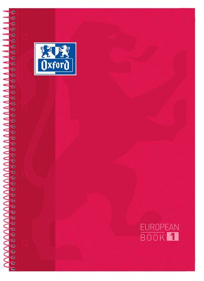 Europeanbook 1 Oxford A4+ 5x5 80F Vermell