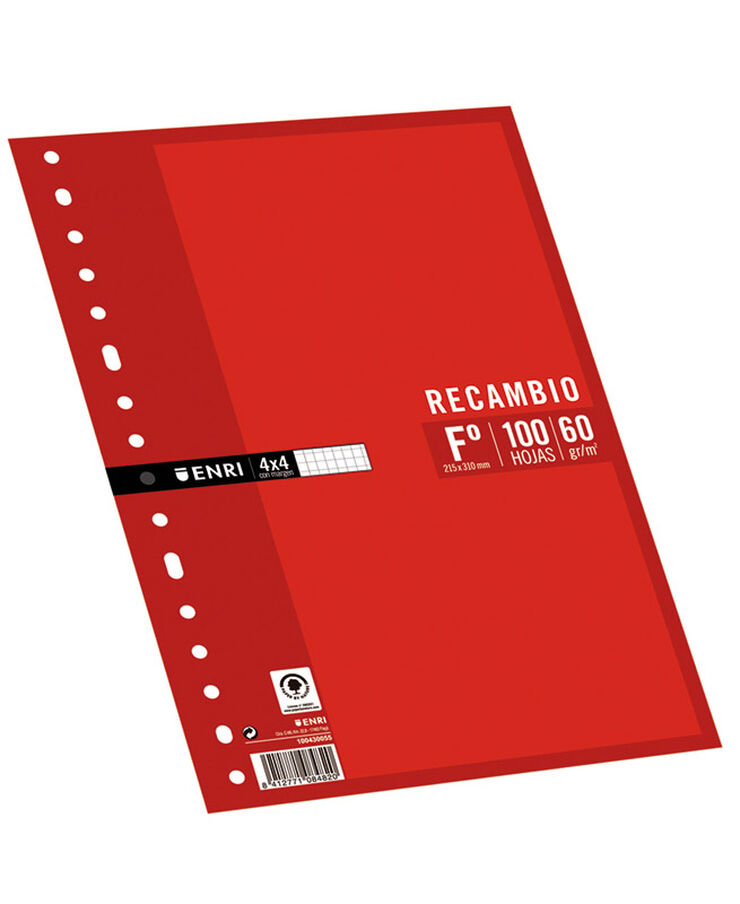 Recambio folio Escolofi 16H 4x4 c/m 100H 60GR.