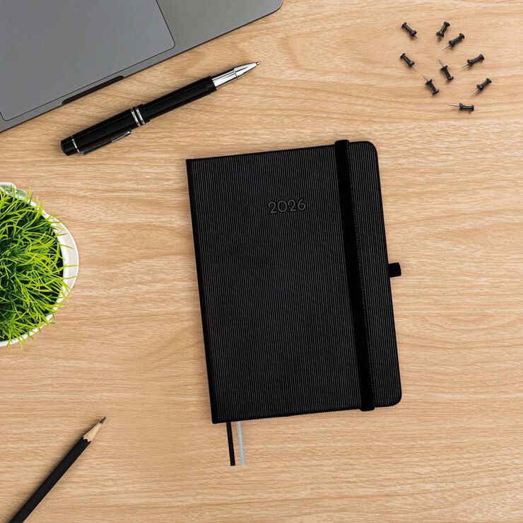 Agenda Finocam Textura M4 sem/vista horizontal cat 2026 negro