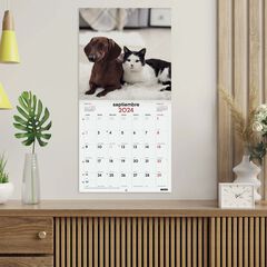 Calendario pared Finocam 30X30 2024 Perros/Gatos cas