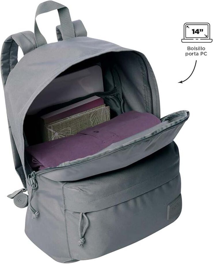 Pack Mochila + Estuche Totto Kalex gris