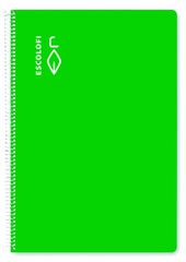 Libreta A4 espiral 4x4 80 hojas Escolofi Verde