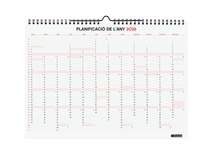 Calendari Finocam paret 16 mesos 34x24cm cat 2025-26