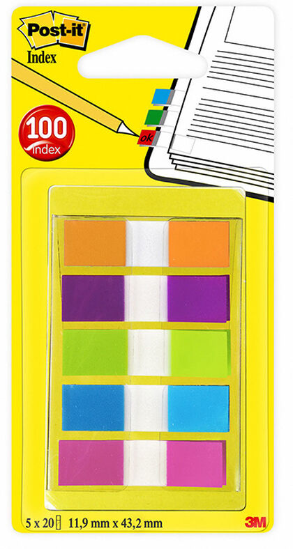 Marcadors Post-it per a índex de 5 colors