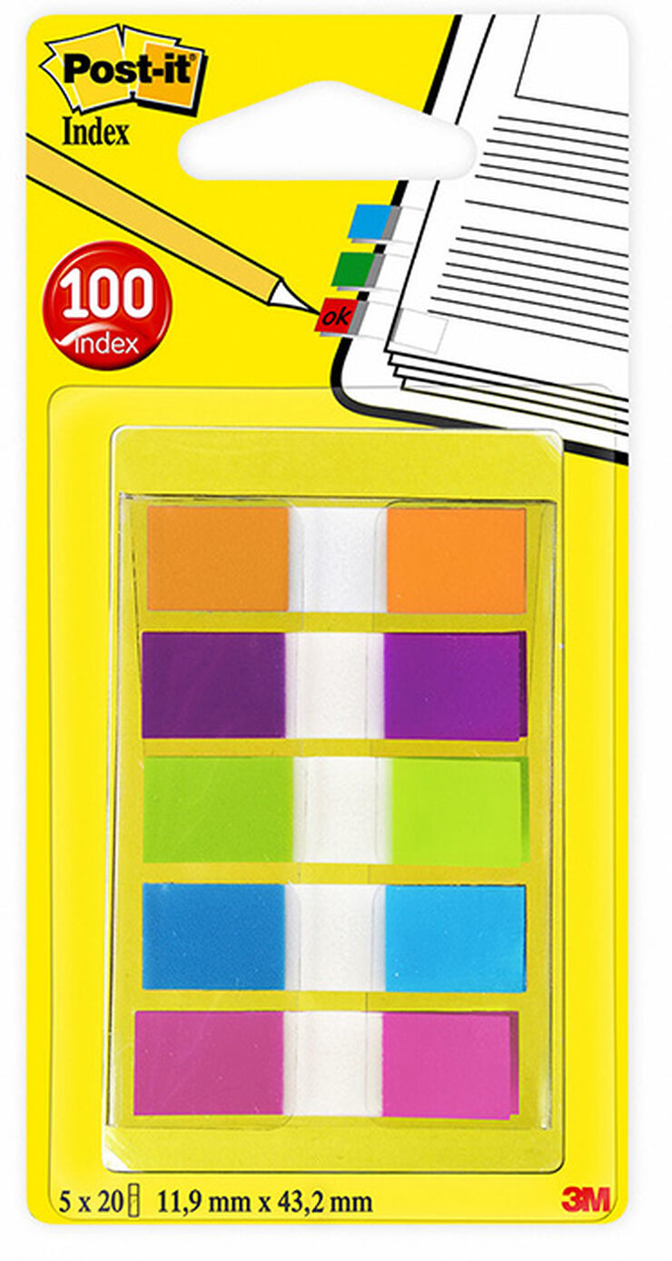 Marcadores Post-it para índices de 5 colores