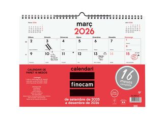 Calendari Finocam paret 16 mesos 34x24cm cat 2025-26