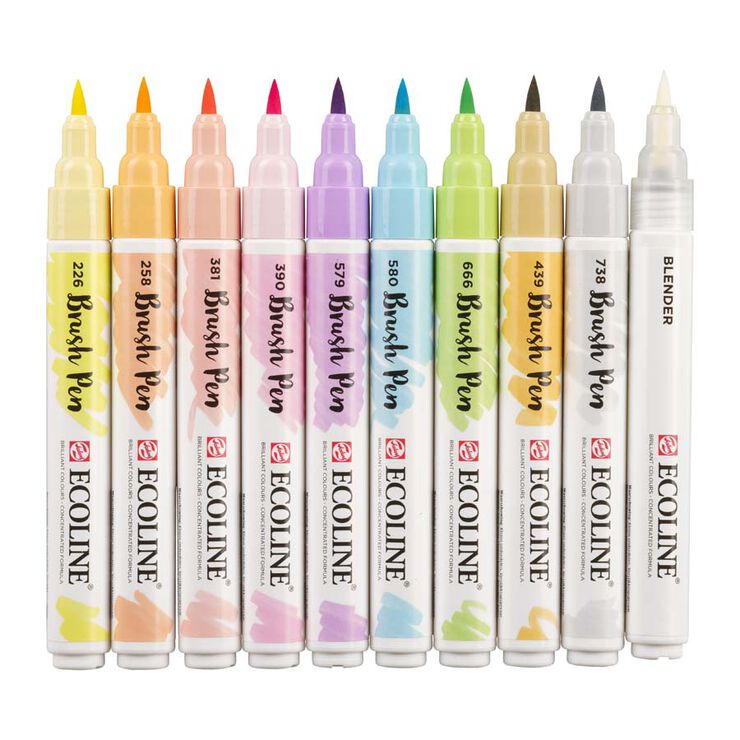 Retoladors Pinzell Talens Ecoline Pastel 10 colors