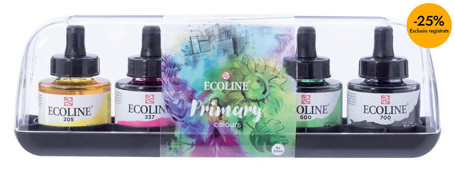 Acuarela l&iacute;quida Talens Ecoline Primarios 5 colores