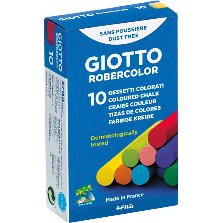 Tiza antipolvo Giotto Robercolor colores 10u