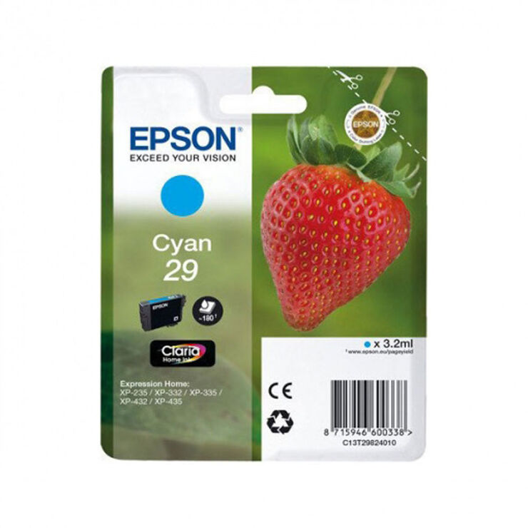 Cartucho original Epson T29 Cian - Ref. C13T29824012