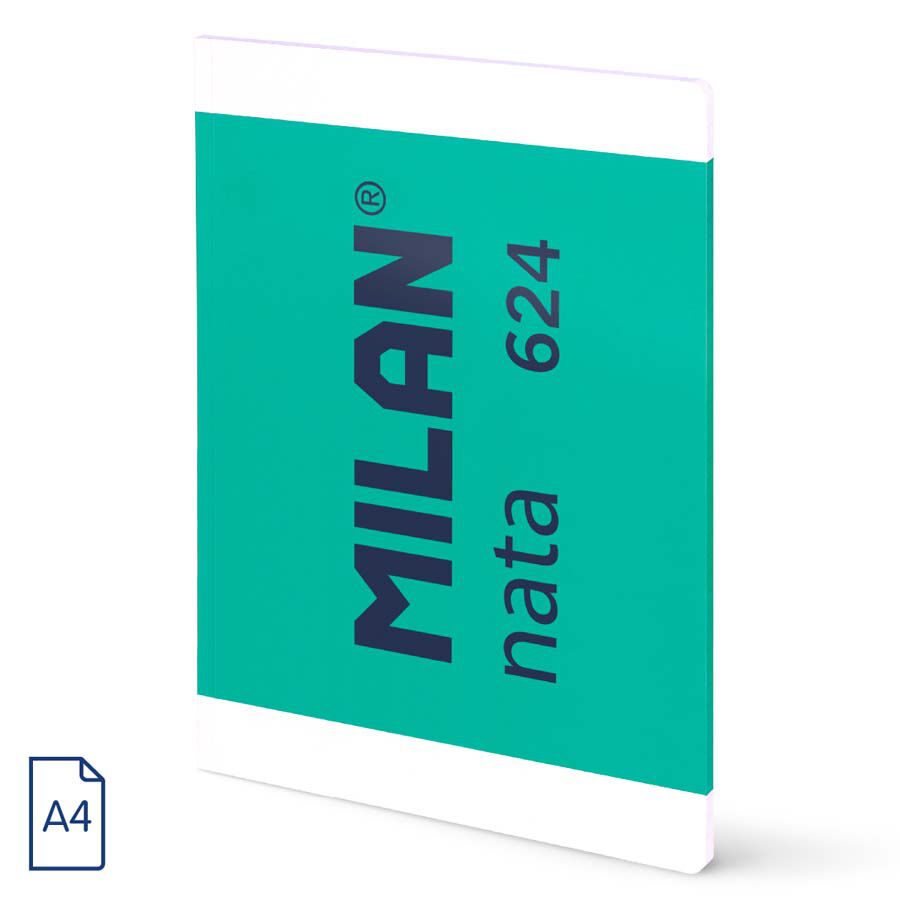 Libreta A4 48 hojas 5x5mm Milan Nata 624 verde