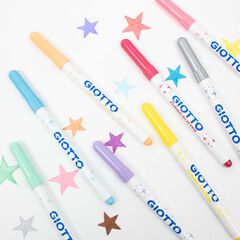 Rotuladores Giotto Turbo Glitter pastel 8 colores