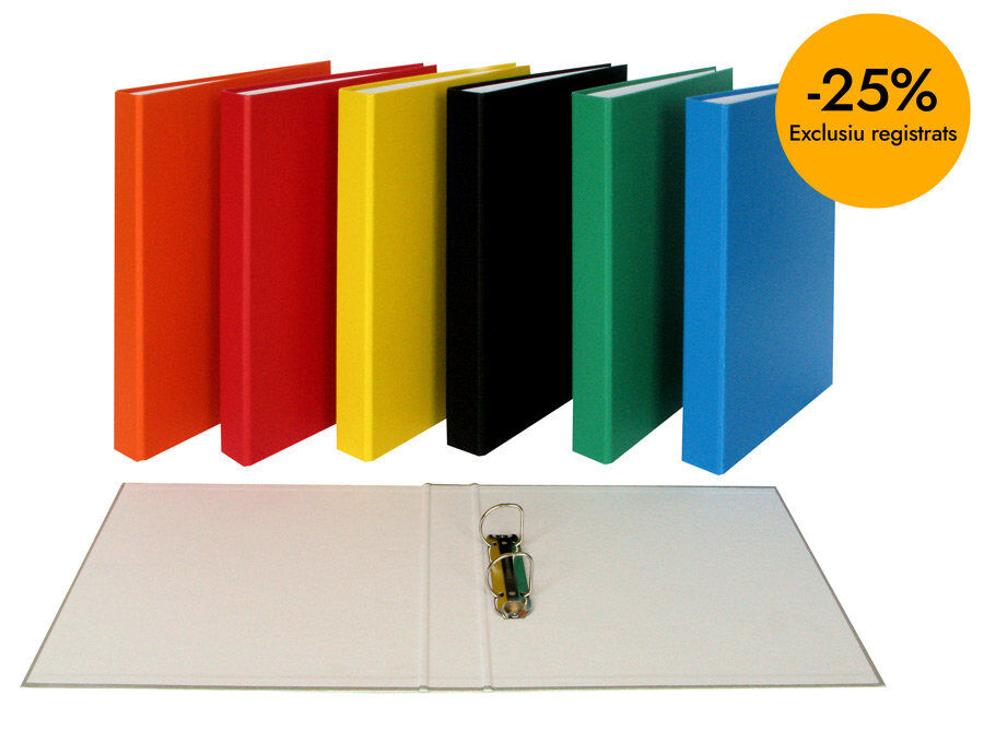 Carpeta Abacus cart&oacute;n forrado 2 anillas 30mm amarillo
