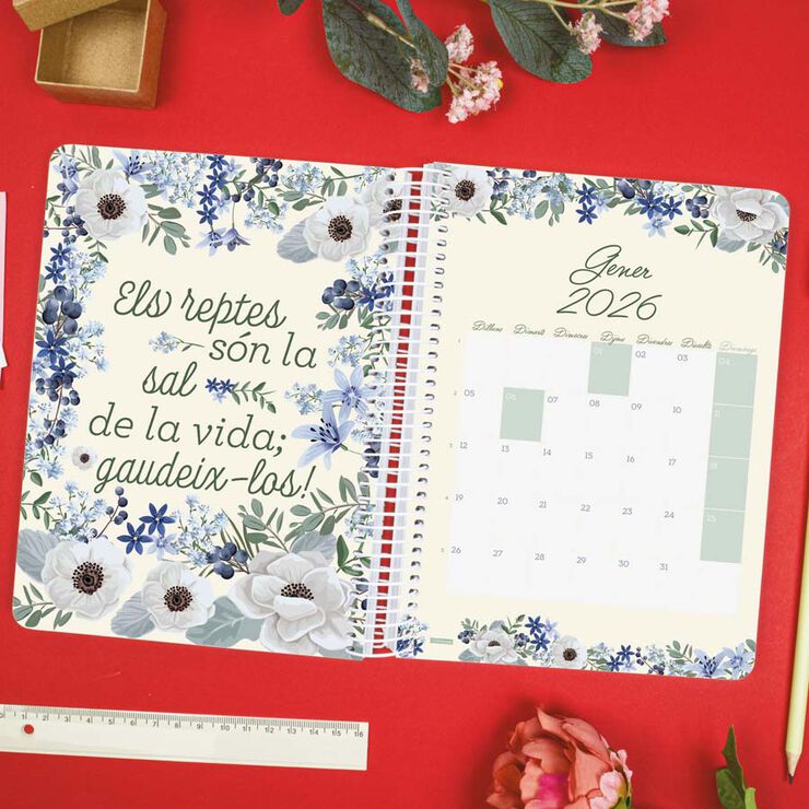 Agenda Finocam Cloe E10 dia/p&agrave;g cat 2026 verd