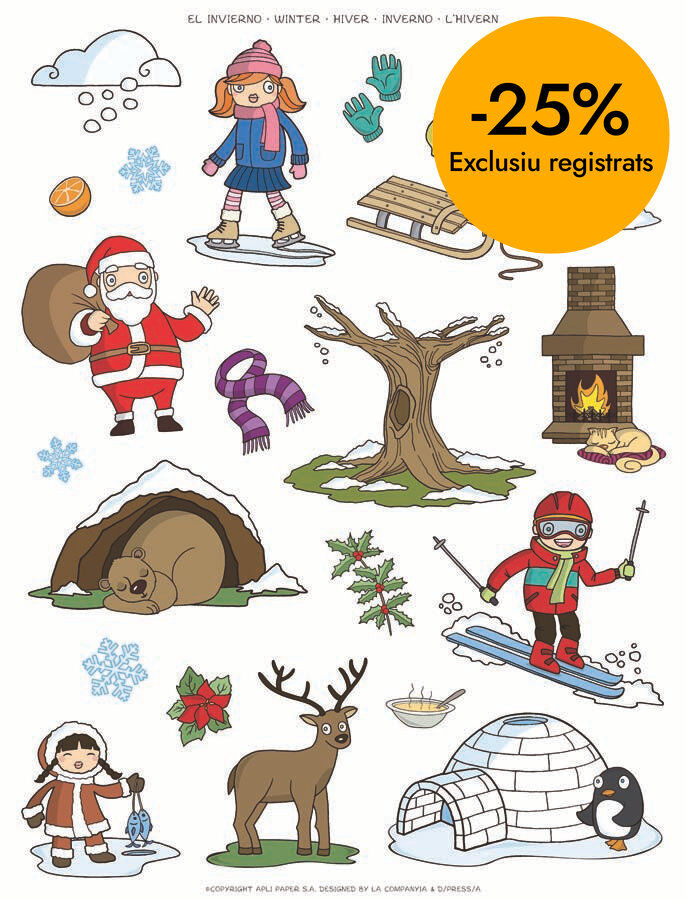 Gomets tem&aacute;ticos Apli El Invierno 12 hojas 276u