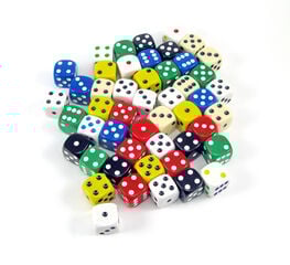 Dau 6 cares de colors 50 unitats