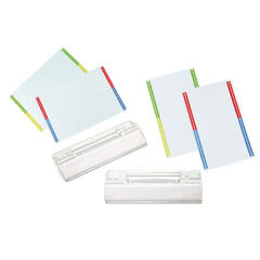 Visor carpeta colgante Grafoplas 6,5cm+10 tiras papel 10u