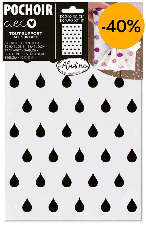 Plantilla Stencil Aladine 20x30cm Gotas