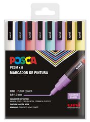 Retoladors Posca PC-3M 0,9-1,3mm pastel 8 colors