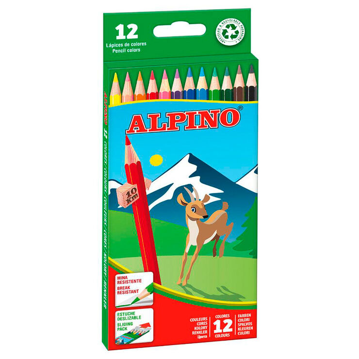 Estoig de llapis de colors Alpino 12 colors