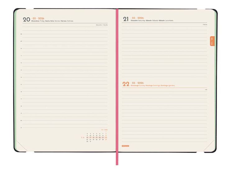 Agenda Finocam Joy FA5 día/pág cat 2026 Bloom