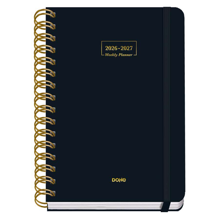 Agenda Escolar Dohe Espiral A5 sem/vista castellano 2026-2027 Negro Premium