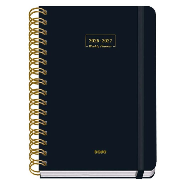 Agenda Escolar Dohe Espiral A5 sem/vista castellano 2026-2027 Negro Premium