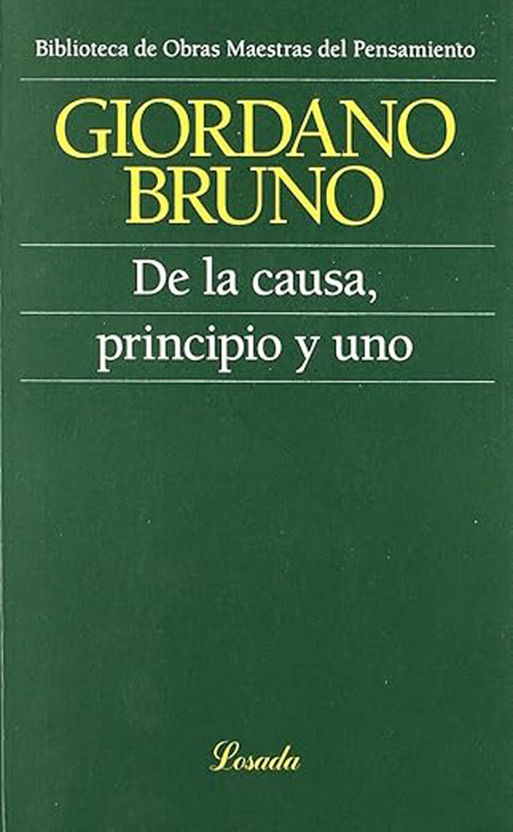 De la causa, principio y uno