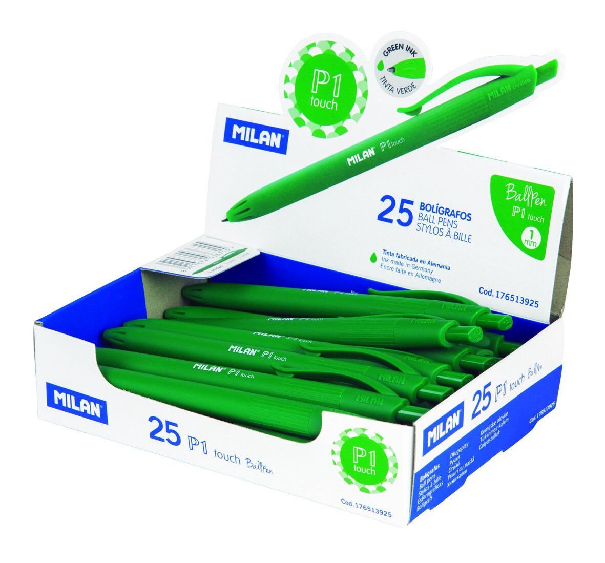 Bol&iacute;grafos Milan P1 Touch negro 25u