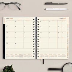 Agenda Finocam 16 mesos Tempus 1/4 setm/vista vertical cas 2025-26 negre