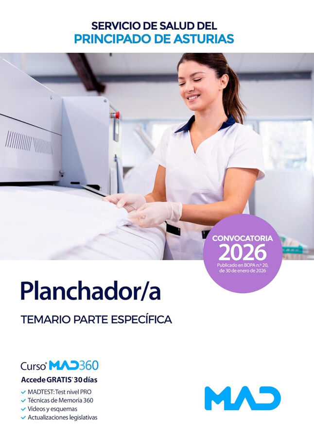 Planchador/a del Servicio de Salud del Principado de Asturias (SESPA). Temario parte espec&iacute;fica