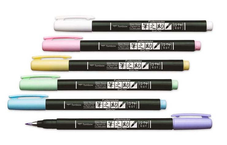 Rotuladores Tombow Fudenosuke pastel 6 colores