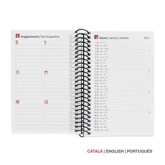 Agenda Miquelrius Espiral Caddy Dia P&agrave;gina Catal&agrave; 2027 City Negre