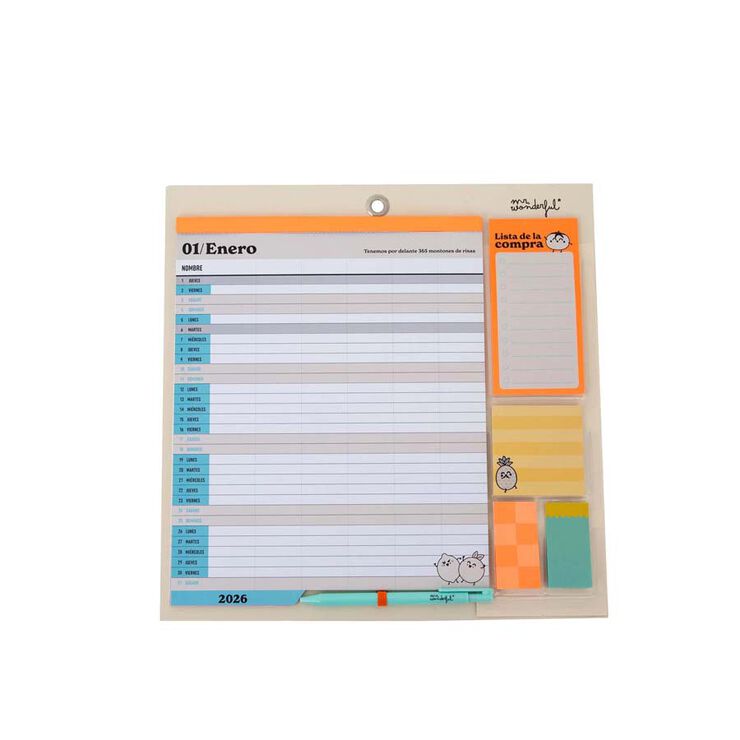 Calendario pared Iman 2026 cast Familiar