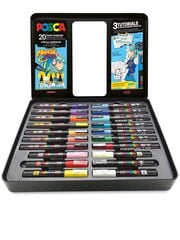Retoladors Posca Manga 20 colors - Maleta metàl·lica
